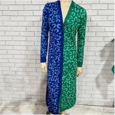 FARM Rio Blue and Green Leopard Print Dress - Size Medium