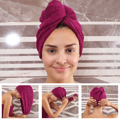 Frottee Haar Turban Kopfhandtuch Kopftuch Handtuch Haarpflege Haartrockentuch
