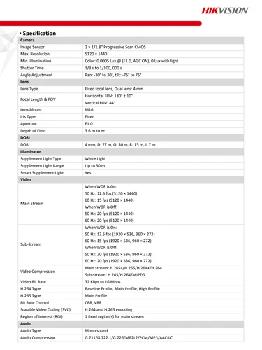 Hikvision DS-2CD2387G2P-LSU/SL 4K ColorVu Panoramic 2-Way Audio Camera Black 4mm - Picture 4 of 18