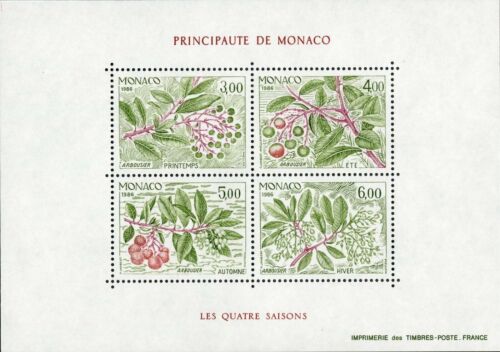 Monaco #YTBF36 MNH S/S CV 12,50 € 1986 Fraise Four Seasons [1559] - Photo 1/1