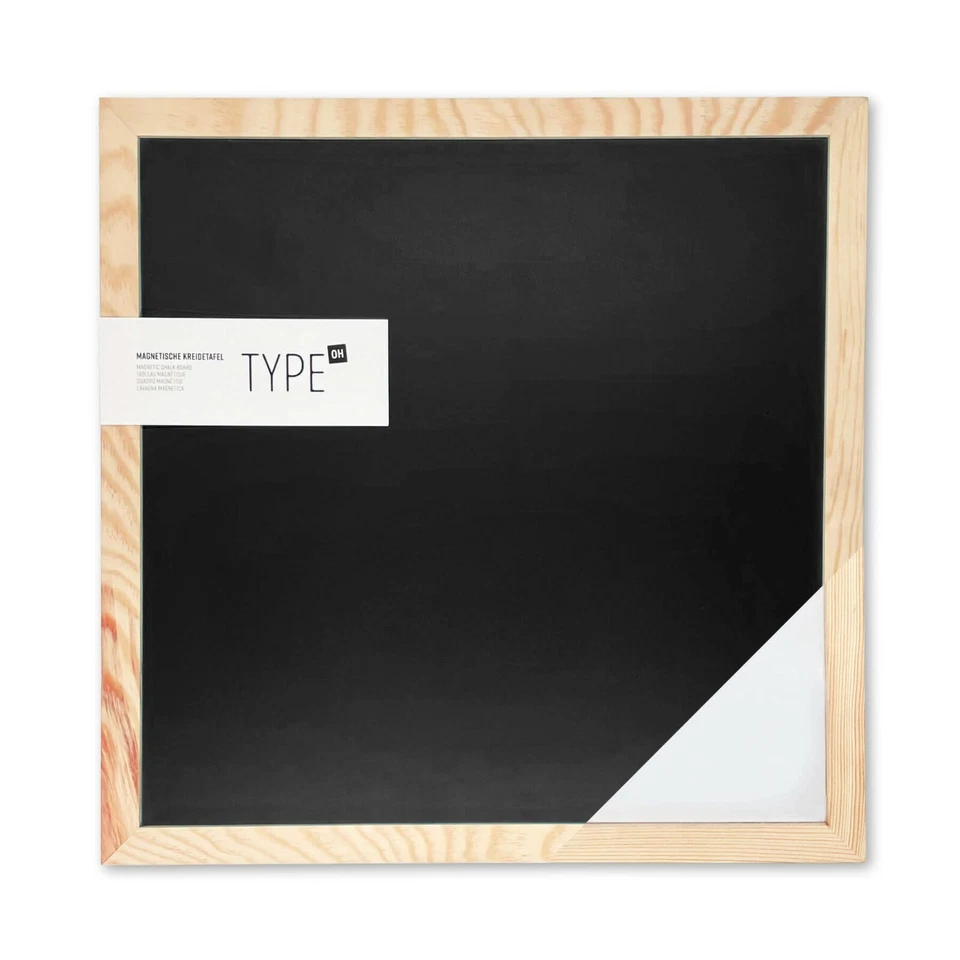 Magnetische Kreidetafel mit Holzrahmen 40 x 40 cm, zweiseitige Magnettafel - Bild 2 von 4