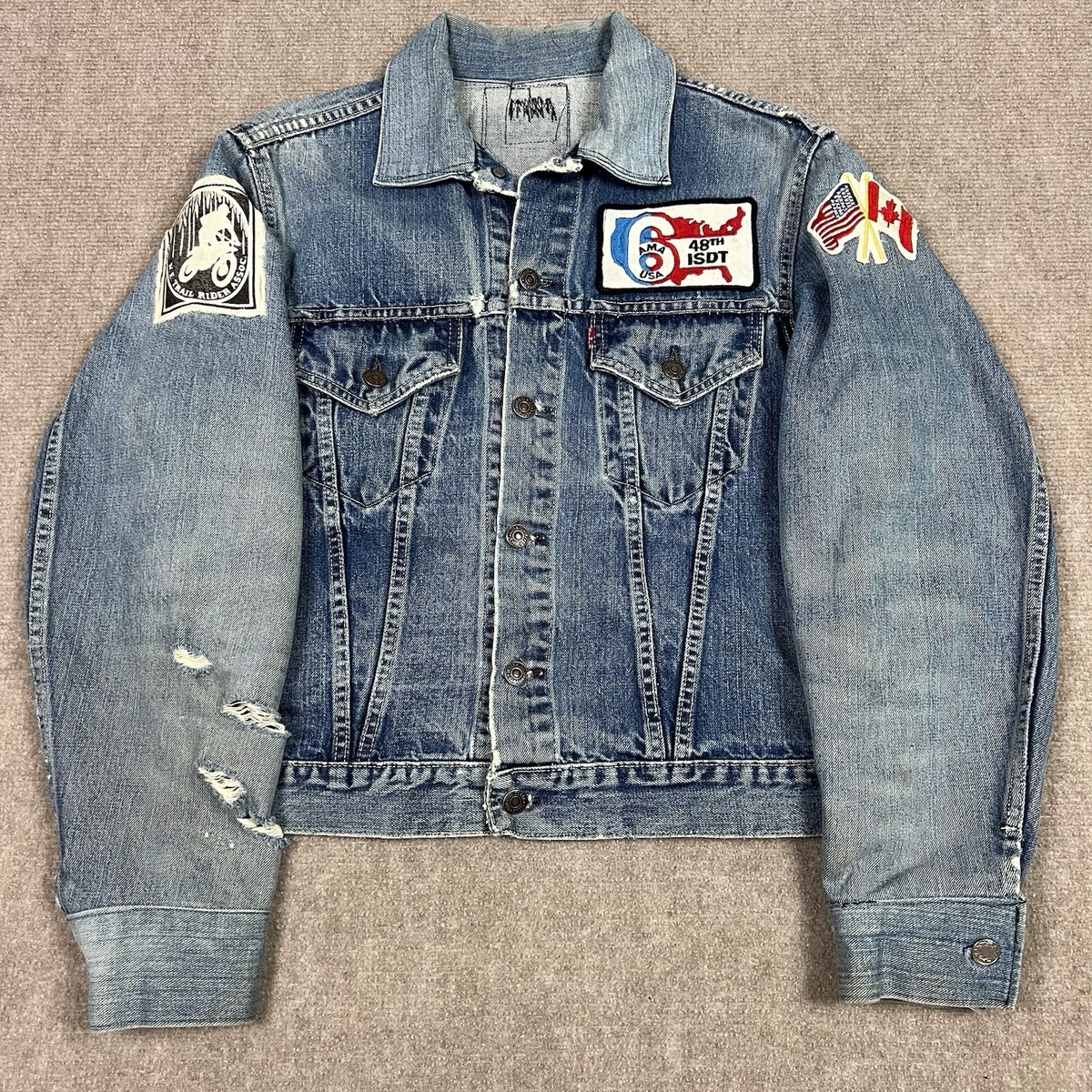 Vintage 60s Levis 557 Type 3 Big E Denim Jean Jacket Mens Vintage 60s Levis 557 Type 3 Big E Denim Jean Jacket Mens