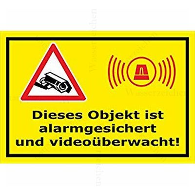 Autoaufkleber Achtung Videoüberwacht CCTV Alarm Gesichert Video CCTV 928 12cm