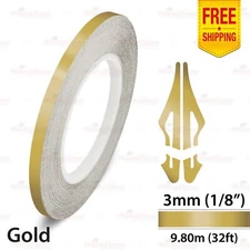 1/8" 3mm PinStriping Pin Stripe Tape Car Styling Line Decal Vinyl Sticker GOLD