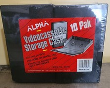 Lot Of 10 Alpha VHS Video Tape Storage Cases Clam Shell Black W/ Title Card