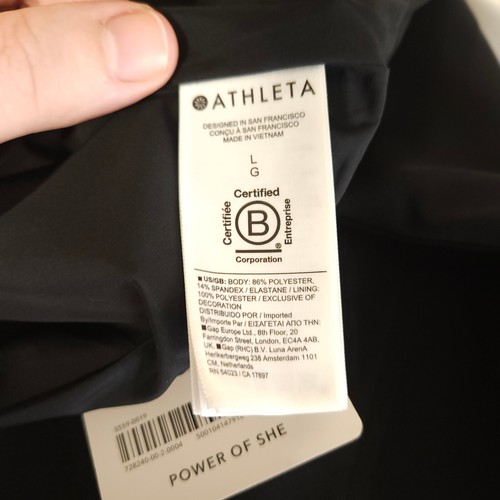 NWT Athleta Women's Large Black Full Zip Crop Endless Bomber Jacket - Picture 5 of 8
