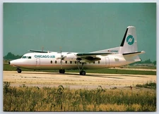 Airplane Postcard Chicago Air Airlines Fokker F27 Mk500 N241MA DP3