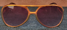 Plastic Aviator Sunglasses - Elvis - Gold - Costume Accessory - One Size
