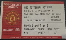 2000 Tottenham Hotspur V Manchester United Football Match Stub