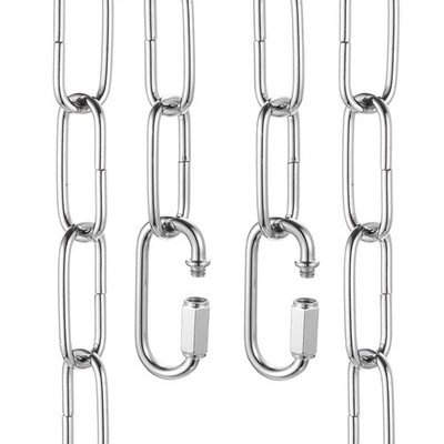 6ft 3mm Lighting Hanging Chain Chandelier with Quick Link Lock, Light Silver
