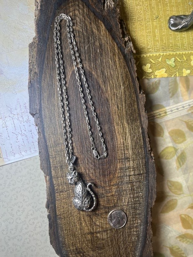 Sterling Silver Jaguar Leopard Pendent Necklace V… - image 3