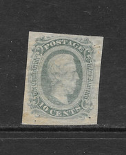 CONFEDERATE STATES SCOTT 11c MH FINE - 1863 10c GREENISH BLUE ISSUE - DAVIS