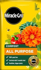 Miracle Gro All Purpose Peat Free Enriched Compost Garden Plant Growing 40L 0.37 per litre