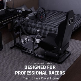 Hottoby Racing Simulator Cockpit With Comfortable Black Seat Fits Logitech G29