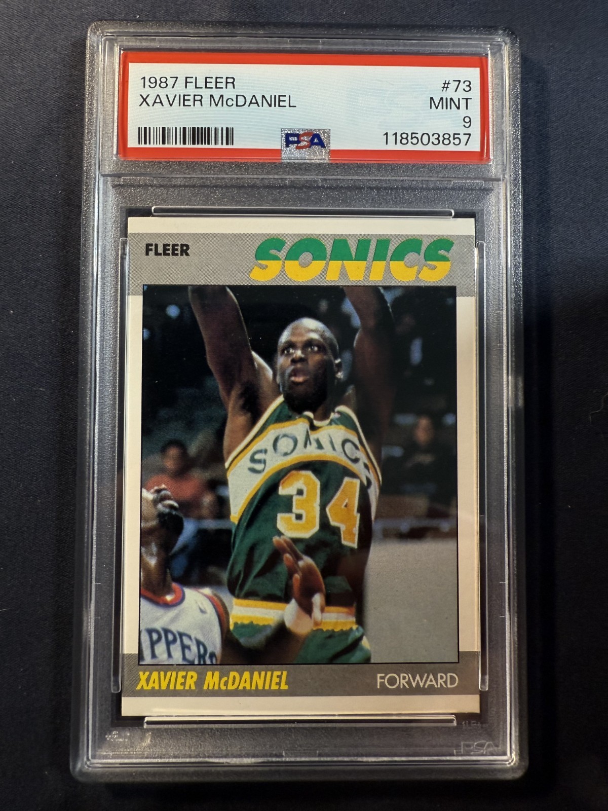1987 Fleer #73 Xavier McDaniel Seattle Supersonics PSA 9 MINT