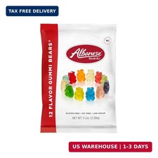 Albanese Candy, 12 Flavor Gummi Bears, 5 Pound Bag