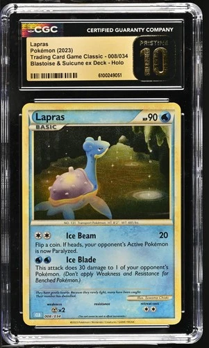 New ListingCGC Pristine 10 - Lapras #8 Pokemon TCG Classic: Blastoise Deck