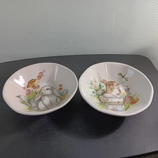 Pair Of Effetti D'arte ITALY 8 3/4" Easter Bunny Serving Bowls