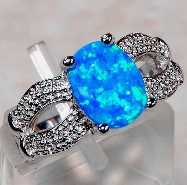 Australian Opal Inlay 925 Sterling Silver Ring Jewelry Sz 6 PC5-1