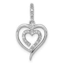 Silver Rhodium Diam. Heart Pendant QDX218