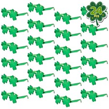 ArtCreativity 24 PCS St Patrick  s Day Shamrock Glasses - Saint Medium, Green