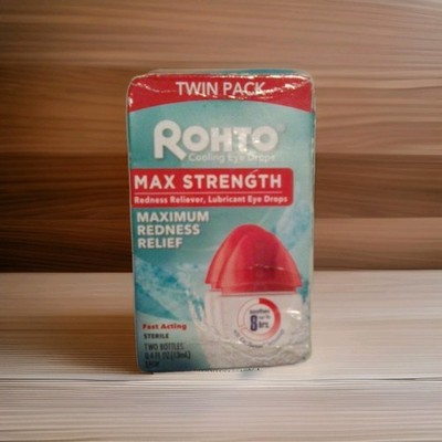 Rohto Max Strength Cooling Eye Drops Max Redness Relief 0.4 fl oz Exp 06/2028