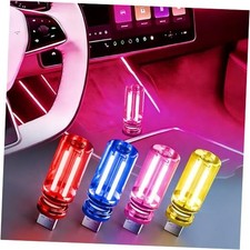 4 PCS USB Night Light,Touch Dimmable Car Interior 1Red 1Blue 1Pink 1Yellow