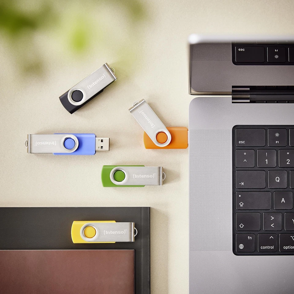 Basic Line Lot de 10 clés USB 2.0 8 Go avec étiquettes Pratiques Jaune Vert N... - Photo 3/4