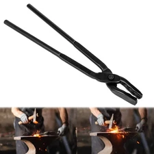 Blacksmith Tongs Wolf Jaw Blacksmithing Tool for Beginner & Professional Blac...