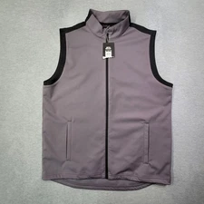Slazenger Vest Mens Large Gray Full Zip Mock Neck Mesh Lined Golf Outdoor NWT