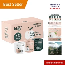 3-Ply Bamboo Toilet Paper | Hypoallergenic & Septic Safe | 12 Rolls