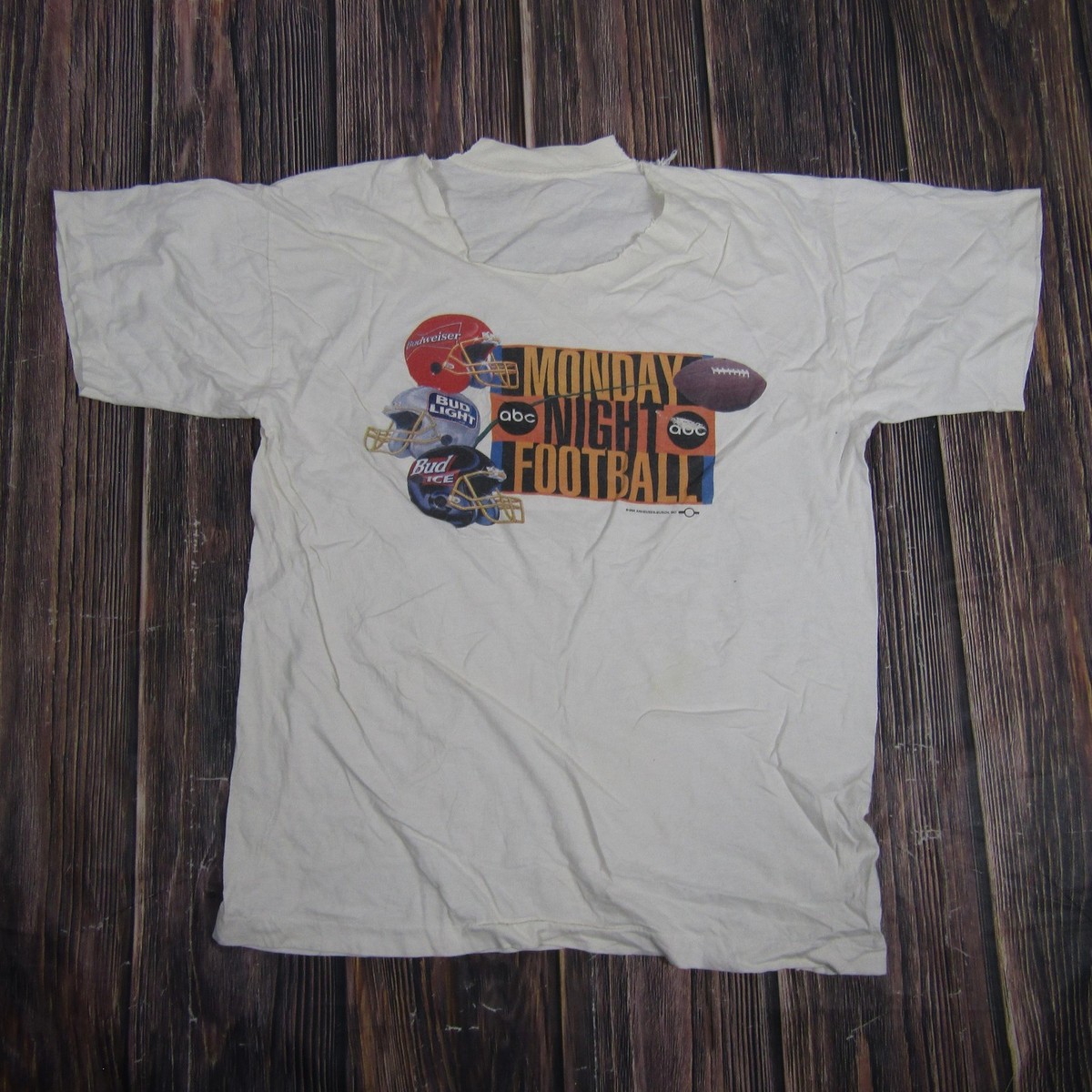 Vintage Monday Night Football Shirt Mens Large ABC Budweiser Promo