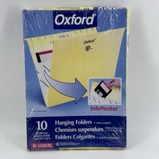 Oxford InfoPocket Hanging Folders Letter Size 10 Count Esselte 2” Tabs