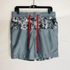 Robert Graham Men's Size 32 Gray Floral Lined Swim Trunks Shorts