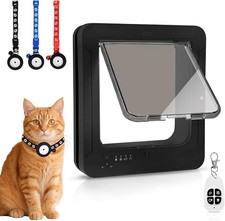 Smart Cat Door for Interior  Exterior, Flap Opening is 7.67    H by 7'' W , R
