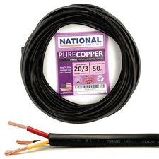 - 20 Gauge 3 Conductors Premium Electrical Wire - Made in USA - 20 AWG Wire S...