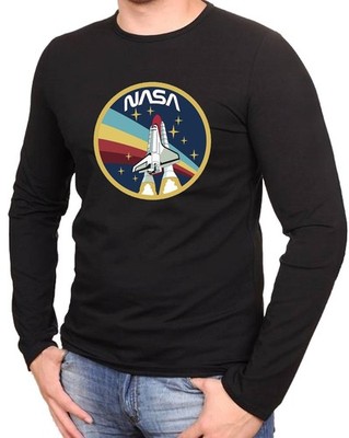 Nasa astronaut apollo usa space Logo schwarz T-Shirt Langarmshirts -1284 -SW- LA