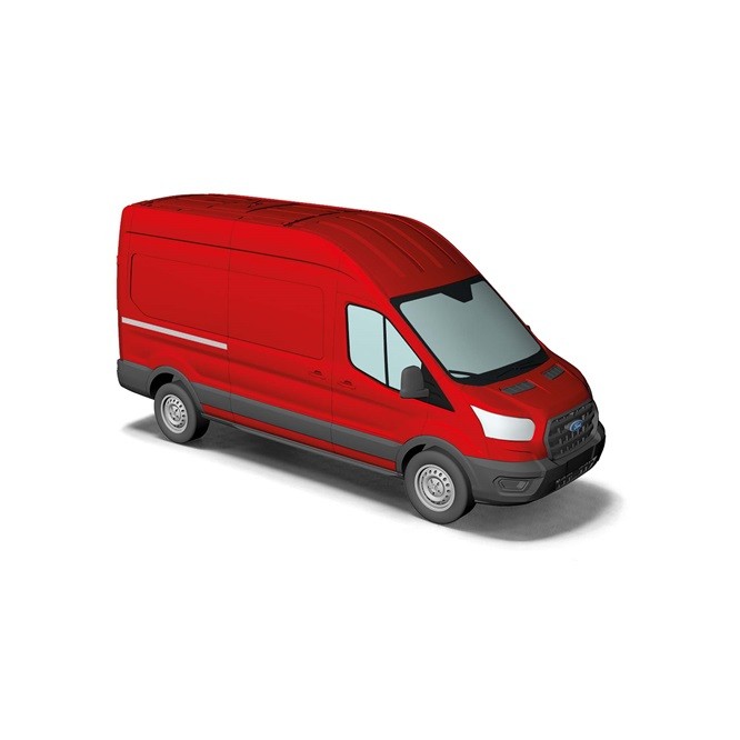 Busch 54500 - H0 - Ford Transit Van, Red - New