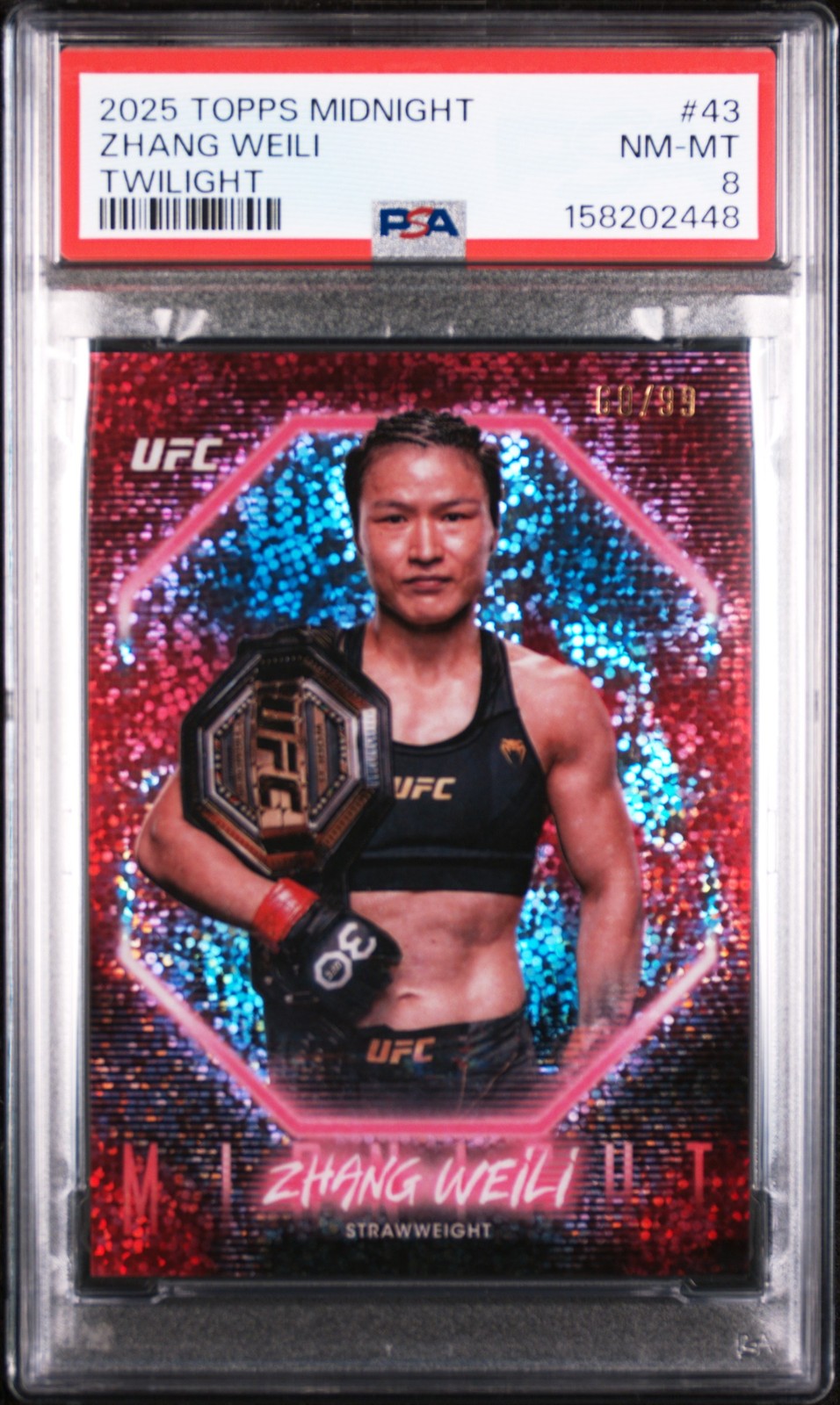 2025 TOPPS MIDNIGHT UFC TWILIGHT #43 ZHANG WEILI 60/99 PSA 8