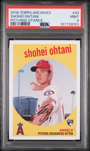 2018 TOPPS ARCHIVES PITCHING STANCE #50 SHOHEI OHTANI ROOKIE RC PSA 9