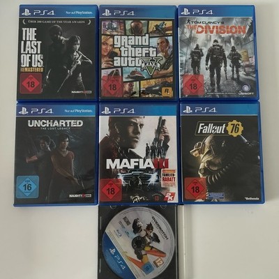 GTA 5-Uncharted -Fallout 76-Mafia 3 Overwatch-The Last Of Us -The Division PS 4 