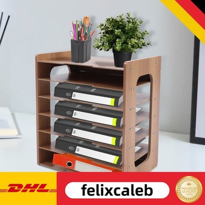 7 Tiers Desk File Organizer Holder Office A4 Papier Letter Tray Document Storage