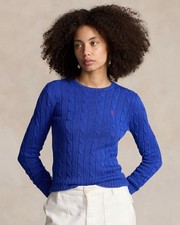 Ralph Lauren Women Cable-Knit Cotton Crewneck Sweater choose size and color