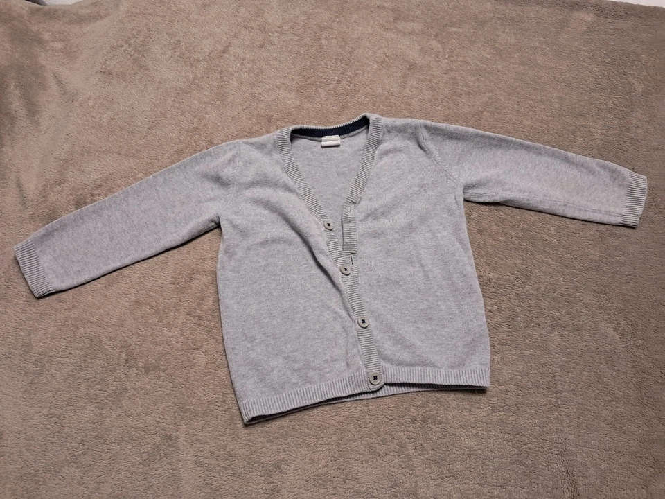Süße schicke Baby Strickjacke, H&M, Gr. 80, hellgrau meliert, Feinstrick