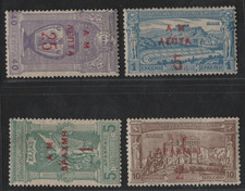 GREECE 1900 OLYMPICS OVERPRINTED IN RED SCOTT #159–160, 162–163 MINT HINGED