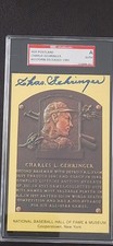 1964 Hall of Fame Plaque Charlie Gehringer Tigers Baseball Postcard JSA AUTO HOF