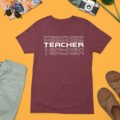 T-Shirt mutig wiederholt Lehrer Typografie moderner Grunge-Effekt Lehrer Geschenk