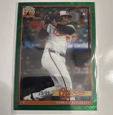 2026 Topps Chrome Samuel Basallo RC Orioles #17 Green 29/99 (Jersey match)