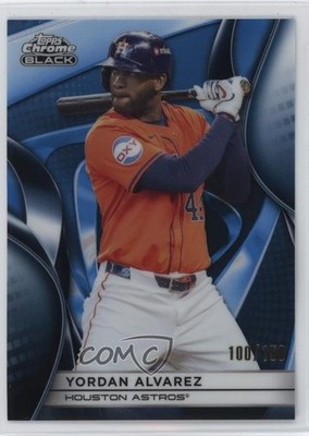 2025 Topps Chrome Black Blue Refractor 100/150 Yordan Alvarez #58 16wc