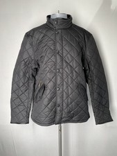 Barbour Mens Jacket Powell Diamond Quilted Fleece Lined Full Zip, Black, Size XL